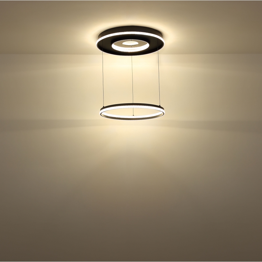 Globo - Candeeiro suspenso LED com regulação LED/54W/230V 2700-6500K diâmetro 60 cm preto + comando