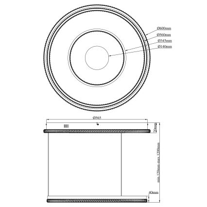 Globo - Candeeiro suspenso LED com regulação LED/54W/230V 2700-6500K diâmetro 60 cm preto + comando