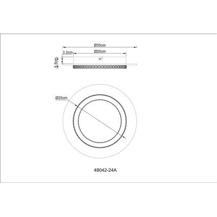 Globo - Candeeiro de tecto LED/24W/230V 3000/4000/6500K diâmetro 35 cm antracite