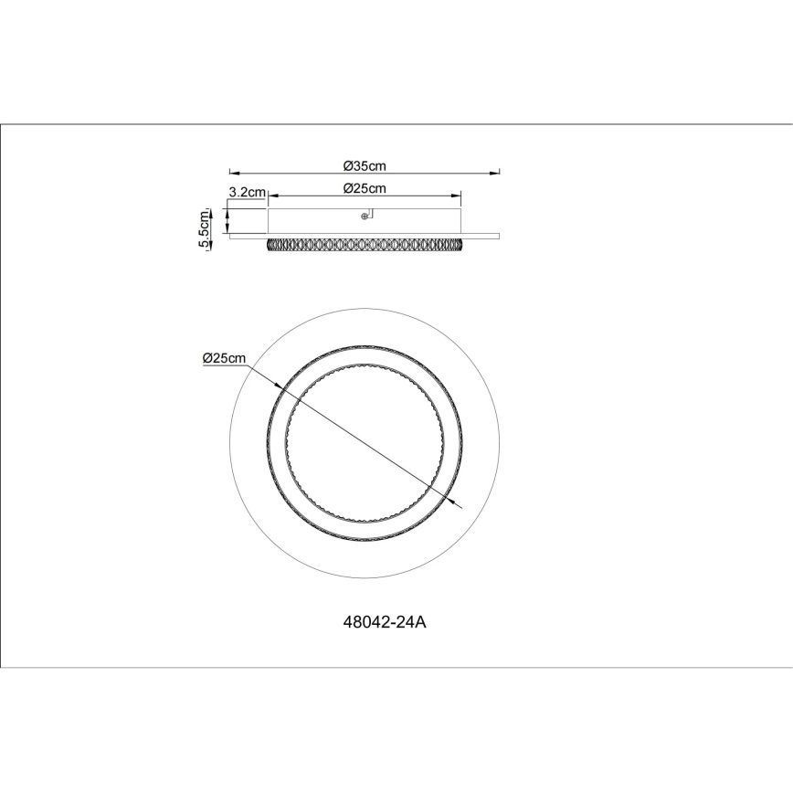 Globo - Candeeiro de tecto LED/24W/230V 3000/4000/6500K diâmetro 35 cm antracite