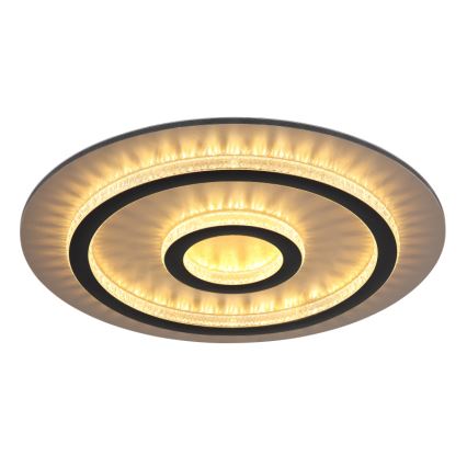 Globo - Candeeiro de teto LED dimerizável 40 W/230 V 3000–6500 K Ø 45 cm preto + controlo remoto