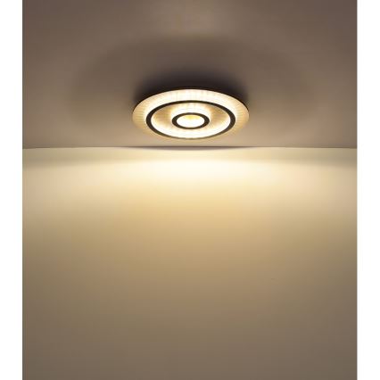Globo - Candeeiro de teto LED dimerizável 40 W/230 V 3000–6500 K Ø 45 cm preto + controlo remoto