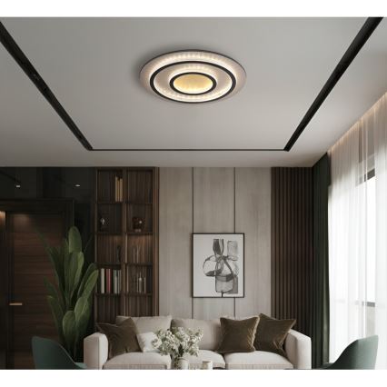 Globo - Luminária de tecto LED dimável LED/60W/230V 3000-6500K diâmetro 55 cm preta + comando remoto