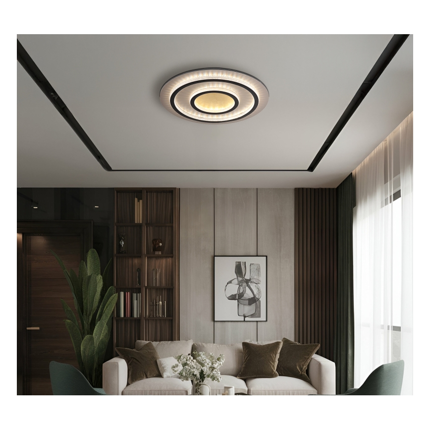 Globo - Luminária de tecto LED dimável LED/60W/230V 3000-6500K diâmetro 55 cm preta + comando remoto