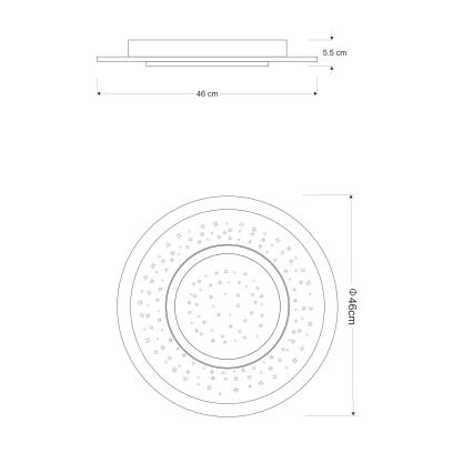 Globo - Iluminação de teto LED com regulação LED/44W/230V 2700-6000K + CR