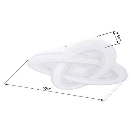 Globo - Luminária de teto LED dimmerizável LED/36W/230V 3000-6000K diâmetro 50 cm branca + controlo remoto