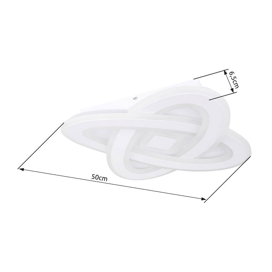 Globo - Luminária de teto LED dimmerizável LED/36W/230V 3000-6000K diâmetro 50 cm branca + controlo remoto