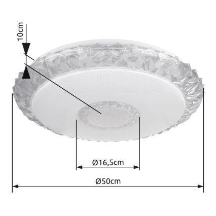 Globo - Iluminação de teto LED com regulação LED/40W/230V 2700-6500K diâmetro 50 cm Wi-Fi Tuya + comando