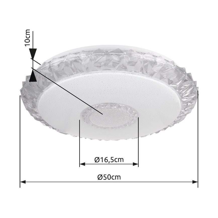 Globo - Iluminação de teto LED com regulação LED/40W/230V 2700-6500K diâmetro 50 cm Wi-Fi Tuya + comando