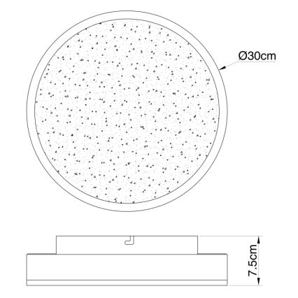Globo - Iluminação de teto LED LED/24W/230V d. 30 cm preto