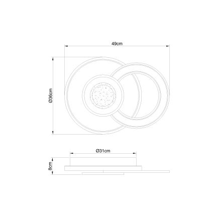 Globo - Iluminação de teto LED com regulação LED/36W/230V 2700-6000K + controlo remoto