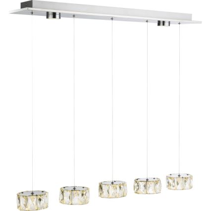 Globo - Candeeiro suspenso LED LED/52W/230V 4000K cromado brilhante/transparente
