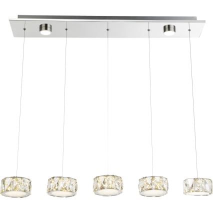 Globo - Candeeiro suspenso LED LED/52W/230V 4000K cromado brilhante/transparente
