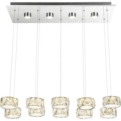 Globo - Candeeiro suspenso LED LED/92W/230V 4000K cromado brilhante/transparente