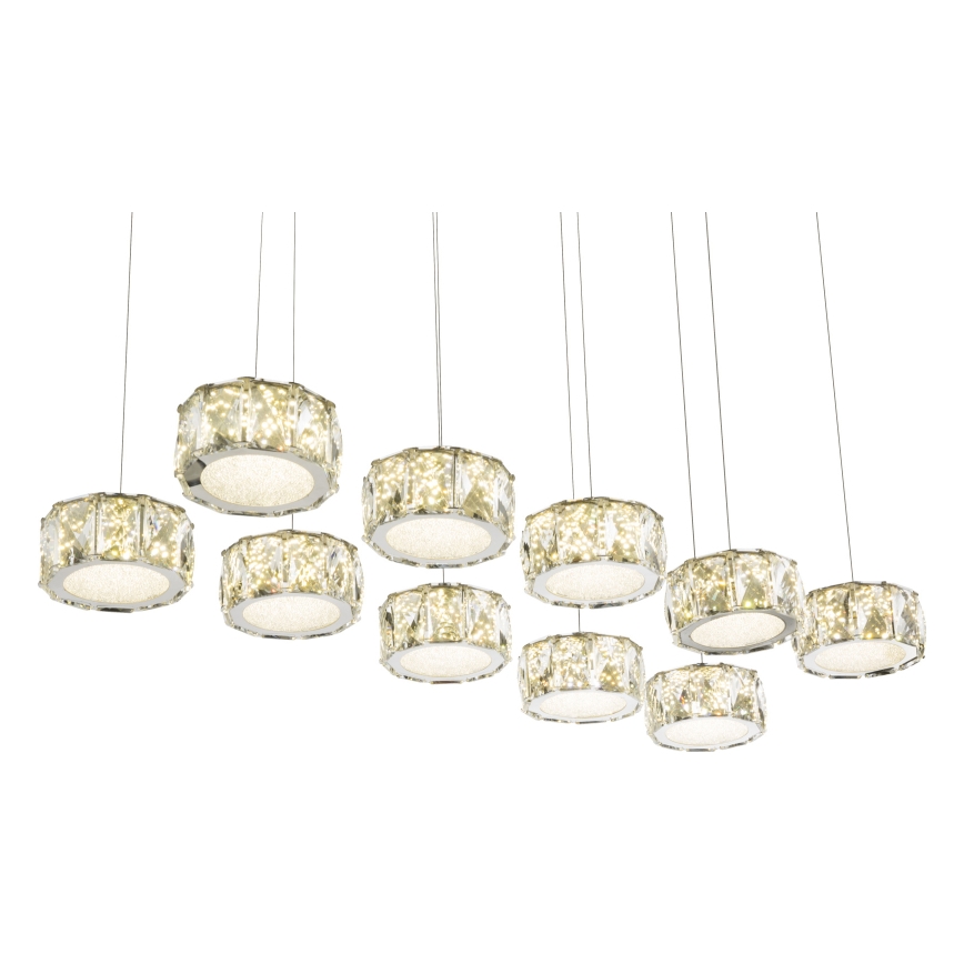 Globo - Candeeiro suspenso LED LED/92W/230V 4000K cromado brilhante/transparente