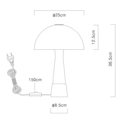 Globo - Candeeiro de mesa 1xE27ILLU/40W/230V branco