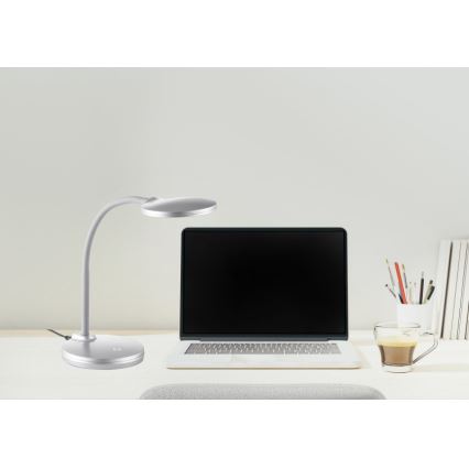 Globo -  Candeeiro de mesa LED tátil com regulação LED/4,6W/230V prateado