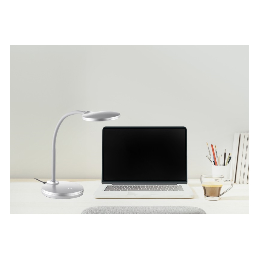 Globo -  Candeeiro de mesa LED tátil com regulação LED/4,6W/230V prateado