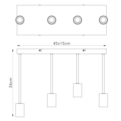 Globo - Candelabro suspenso 4xE27/60W/230V