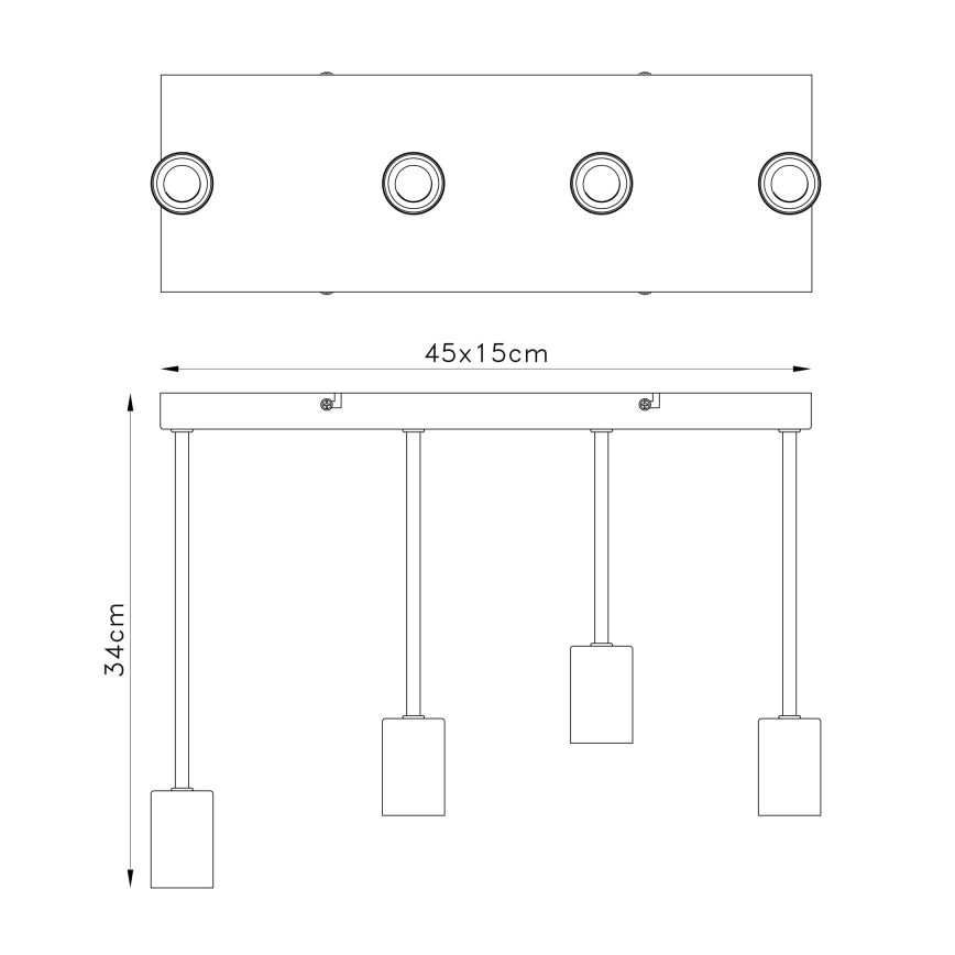 Globo - Candelabro suspenso 4xE27/60W/230V