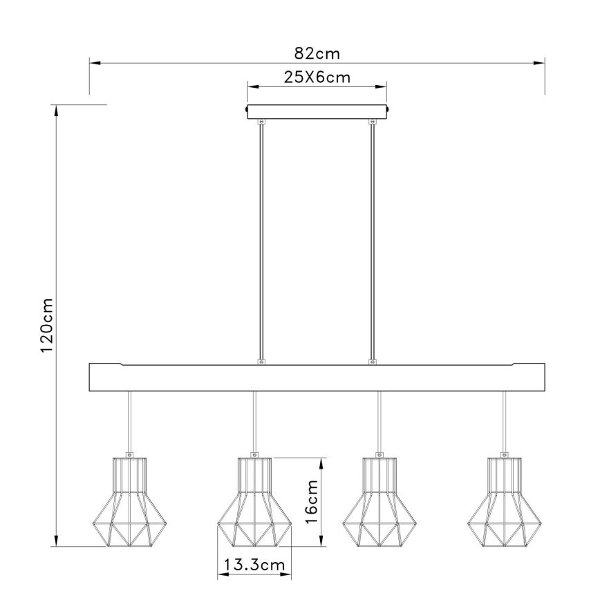 Globo - Candelabro suspenso 4xE27/40W/230V