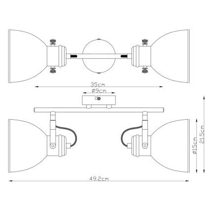 Globo - Foco 2xE27/40W/230V
