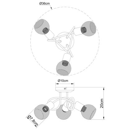 Globo - Candelabro integrado 3xE14/40W/230V