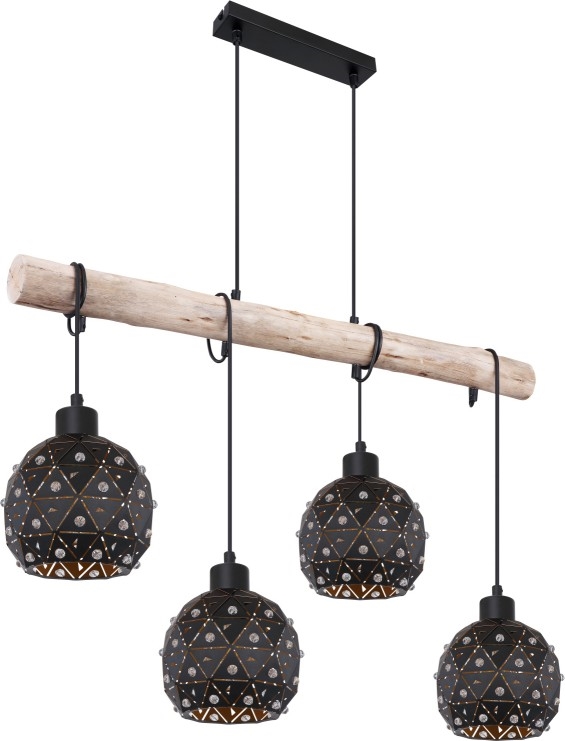 Globo 54029-4H - Lustre em cabo JODIE 4xE27/40W/230V bege/preto