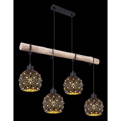 Globo 54029-4H - Lustre em cabo JODIE 4xE27/40W/230V bege/preto