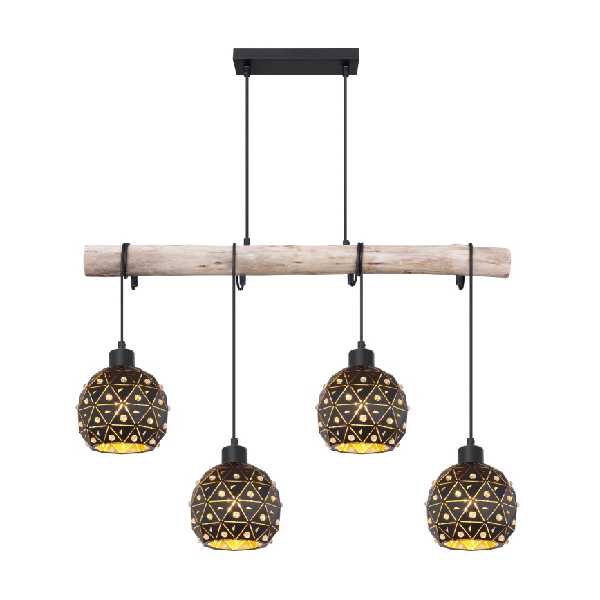 Globo 54029-4H - Lustre em cabo JODIE 4xE27/40W/230V bege/preto