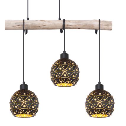 Globo 54029-4H - Lustre em cabo JODIE 4xE27/40W/230V bege/preto