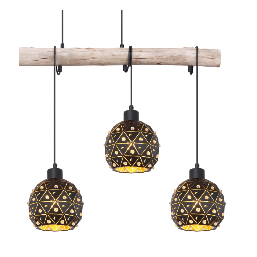 Globo 54029-4H - Lustre em cabo JODIE 4xE27/40W/230V bege/preto