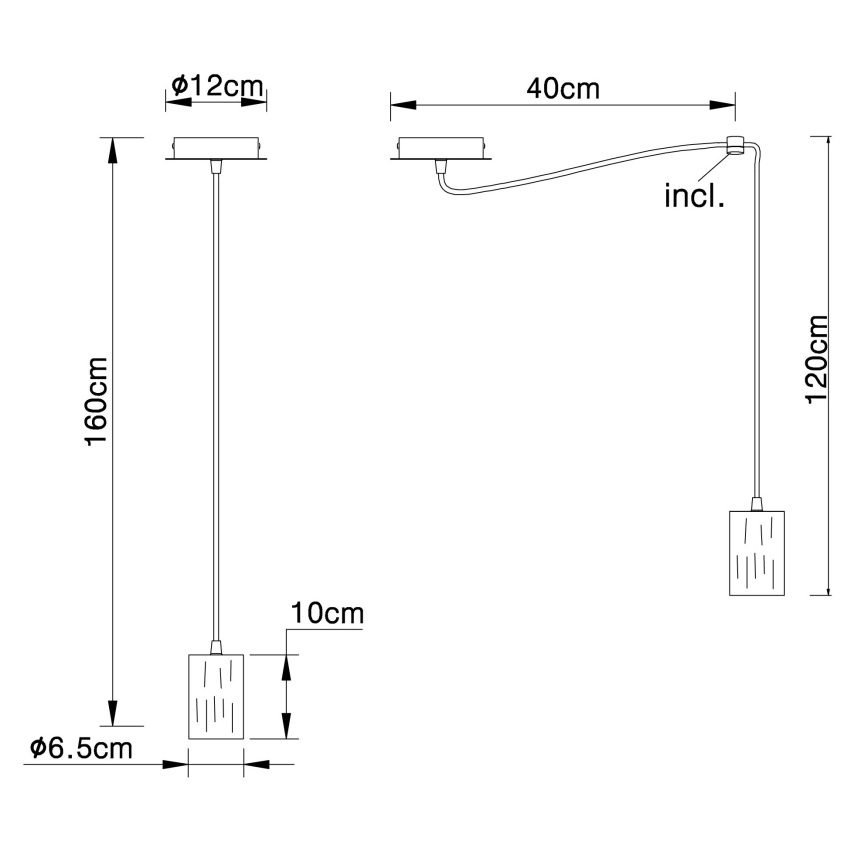 Globo - Candelabro num fio 1xE27/60W/230V