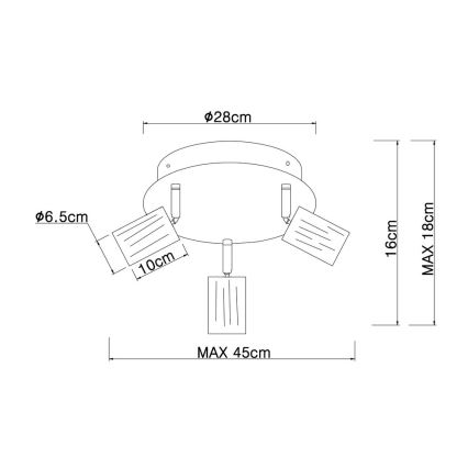 Globo - Refletor 3xE27/60W/230V