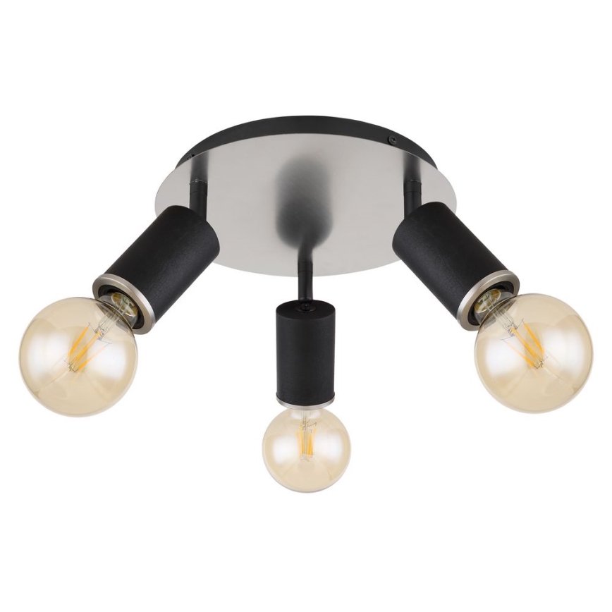 Globo - Foco 3xE27/60W/230V madeira preta
