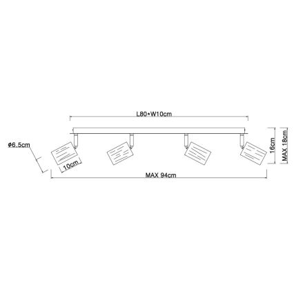 Globo - Refletor 4xE27/60W/230V