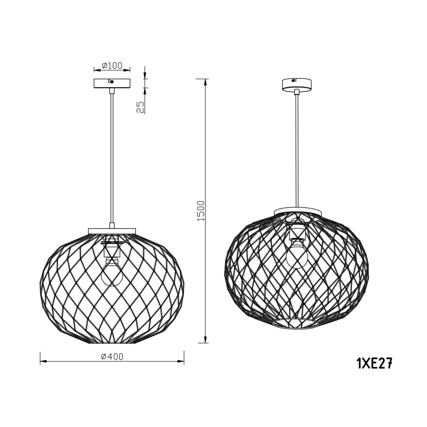 Globo - Candelabro suspenso 1xE27/60W/230V