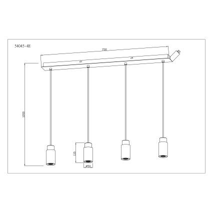 Globo - Candelabro suspenso 4xE27/40W/230V