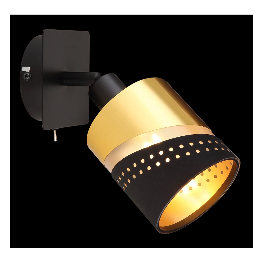 Globo - Foco de parede 1xE14/25W/230V preto/dourado