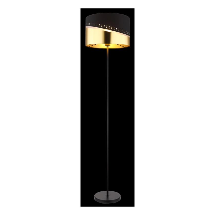 Globo - Candeeiro de chão 1xE27/60W/230V diâmetro 35 cm preto/dourado