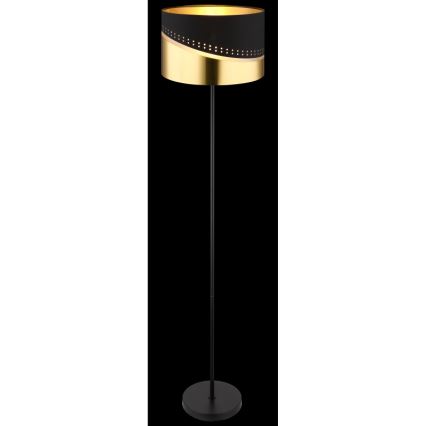 Globo - Candeeiro de chão 1xE27/60W/230V diâmetro 35 cm preto/dourado