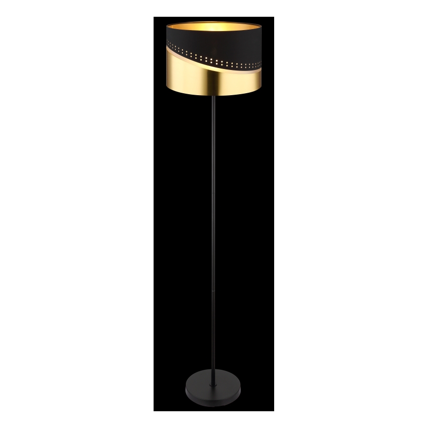 Globo - Candeeiro de chão 1xE27/60W/230V diâmetro 35 cm preto/dourado
