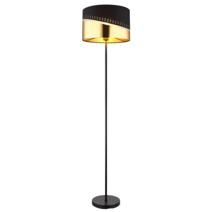 Globo - Candeeiro de chão 1xE27/60W/230V diâmetro 35 cm preto/dourado