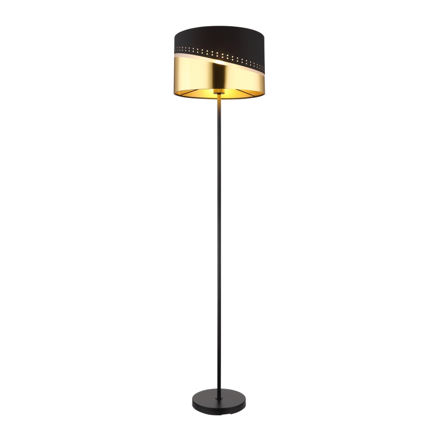 Globo - Candeeiro de chão 1xE27/60W/230V diâmetro 35 cm preto/dourado