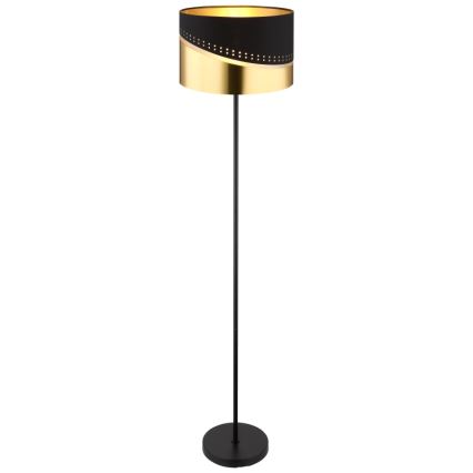 Globo - Candeeiro de chão 1xE27/60W/230V diâmetro 35 cm preto/dourado