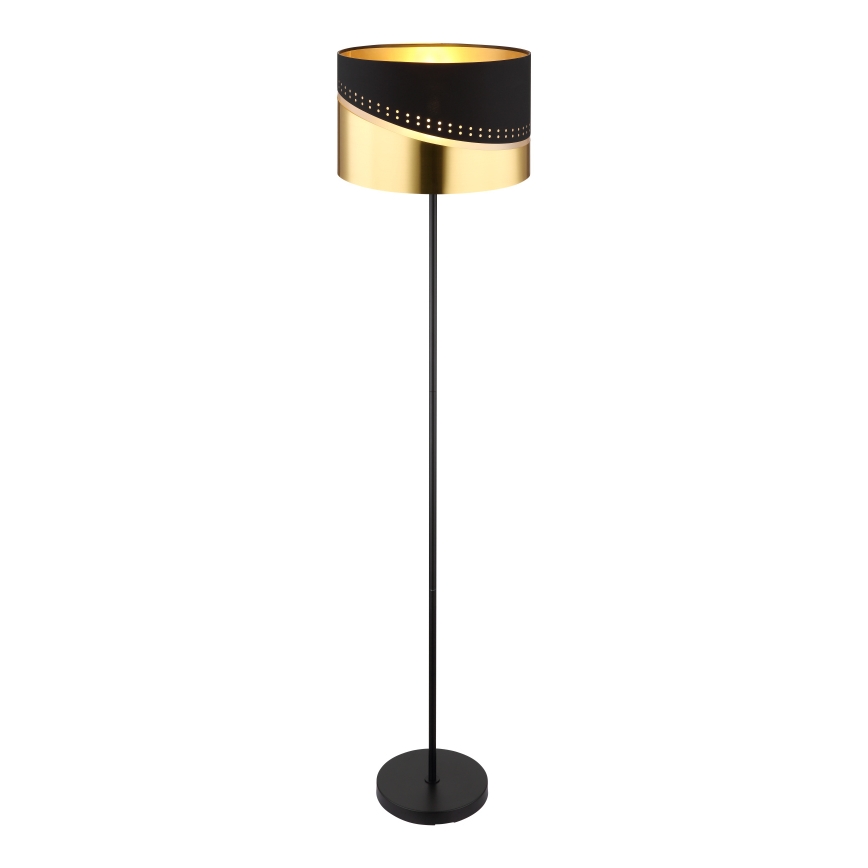 Globo - Candeeiro de chão 1xE27/60W/230V diâmetro 35 cm preto/dourado