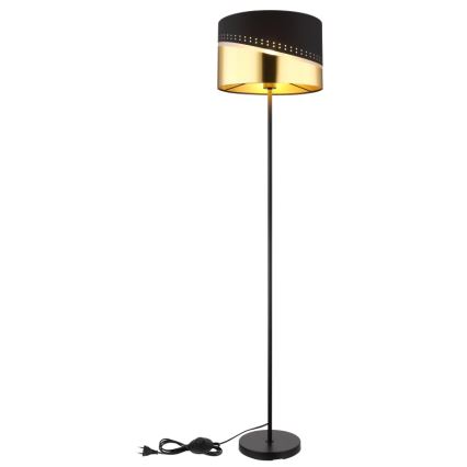 Globo - Candeeiro de chão 1xE27/60W/230V diâmetro 35 cm preto/dourado