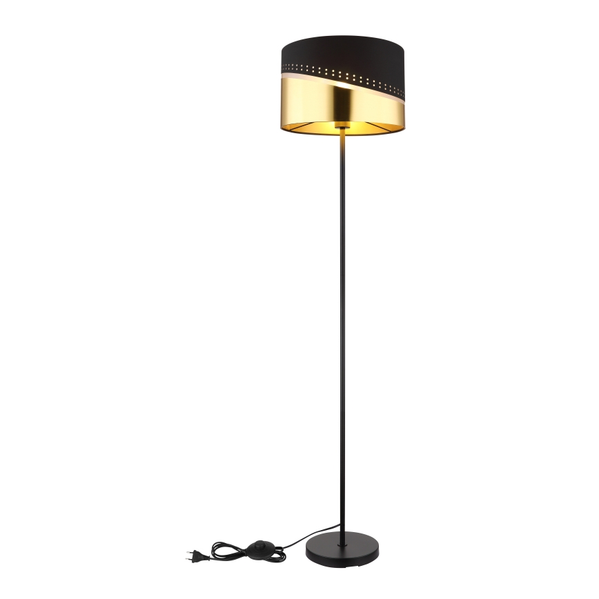 Globo - Candeeiro de chão 1xE27/60W/230V diâmetro 35 cm preto/dourado