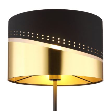 Globo - Candeeiro de chão 1xE27/60W/230V diâmetro 35 cm preto/dourado