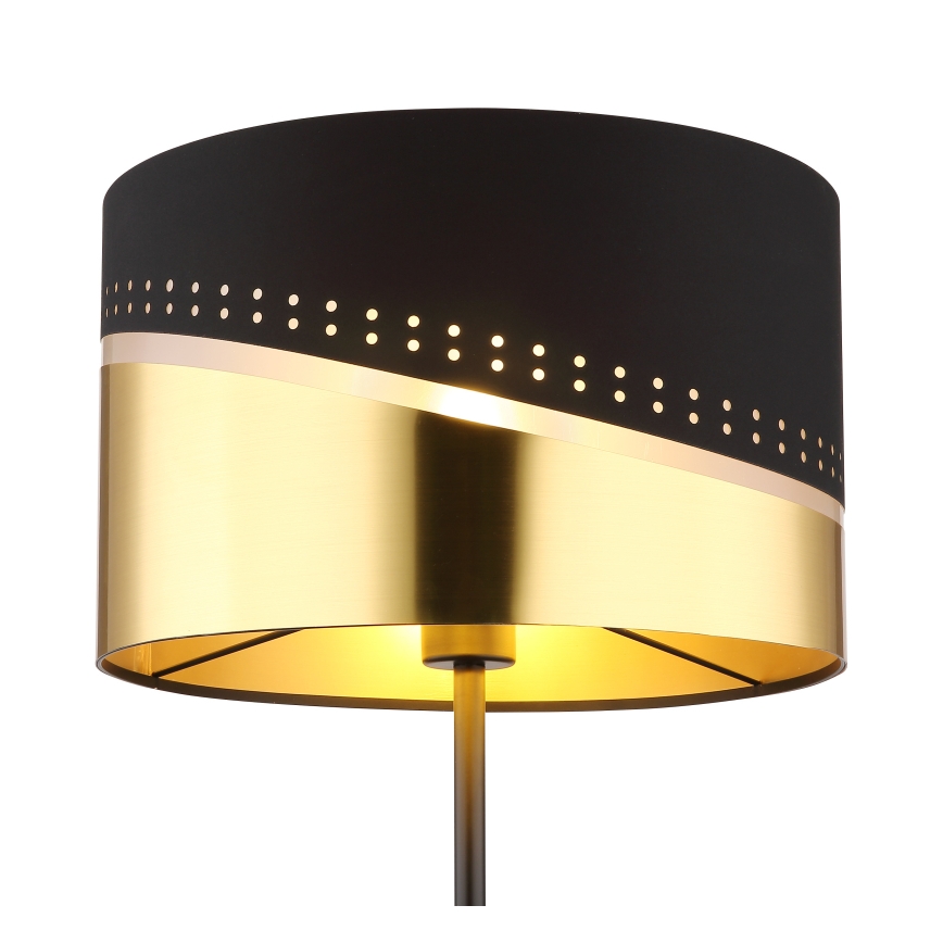 Globo - Candeeiro de chão 1xE27/60W/230V diâmetro 35 cm preto/dourado